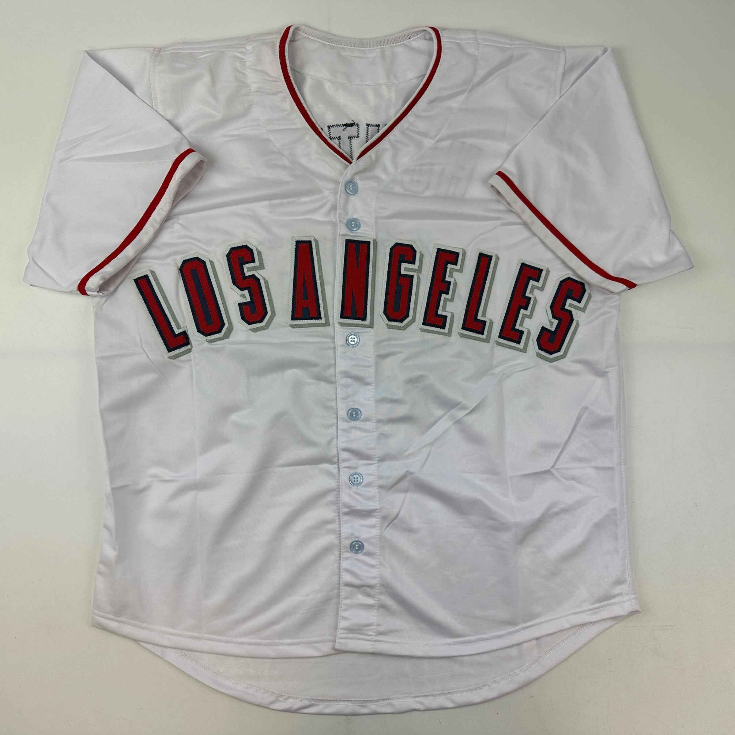 Autographed/Signed Torii Hunter Los Angeles Anaheim White Baseball Jersey Beckett BAS COA