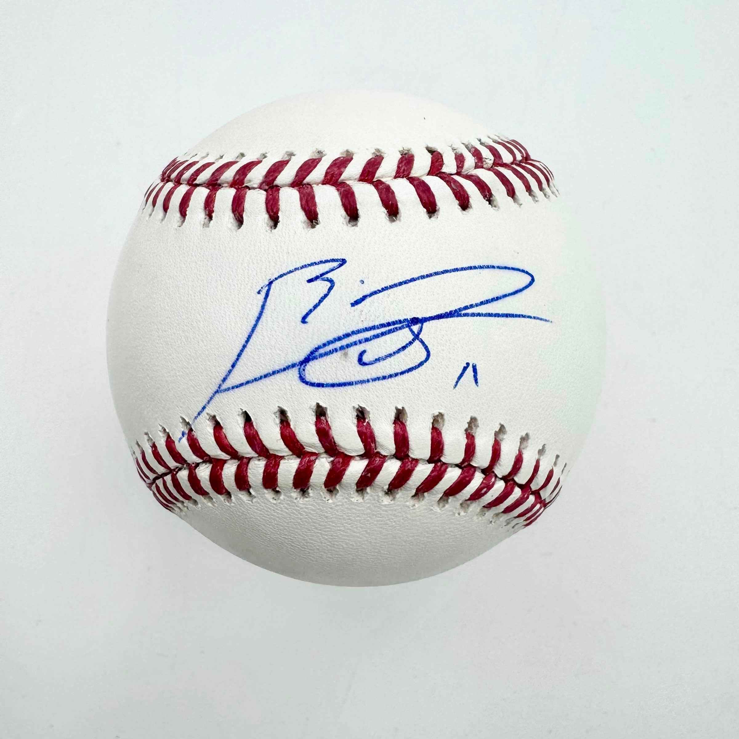 Autographed/Signed Rafael Devers Rawlings Official Major League ROML Baseball JSA COA