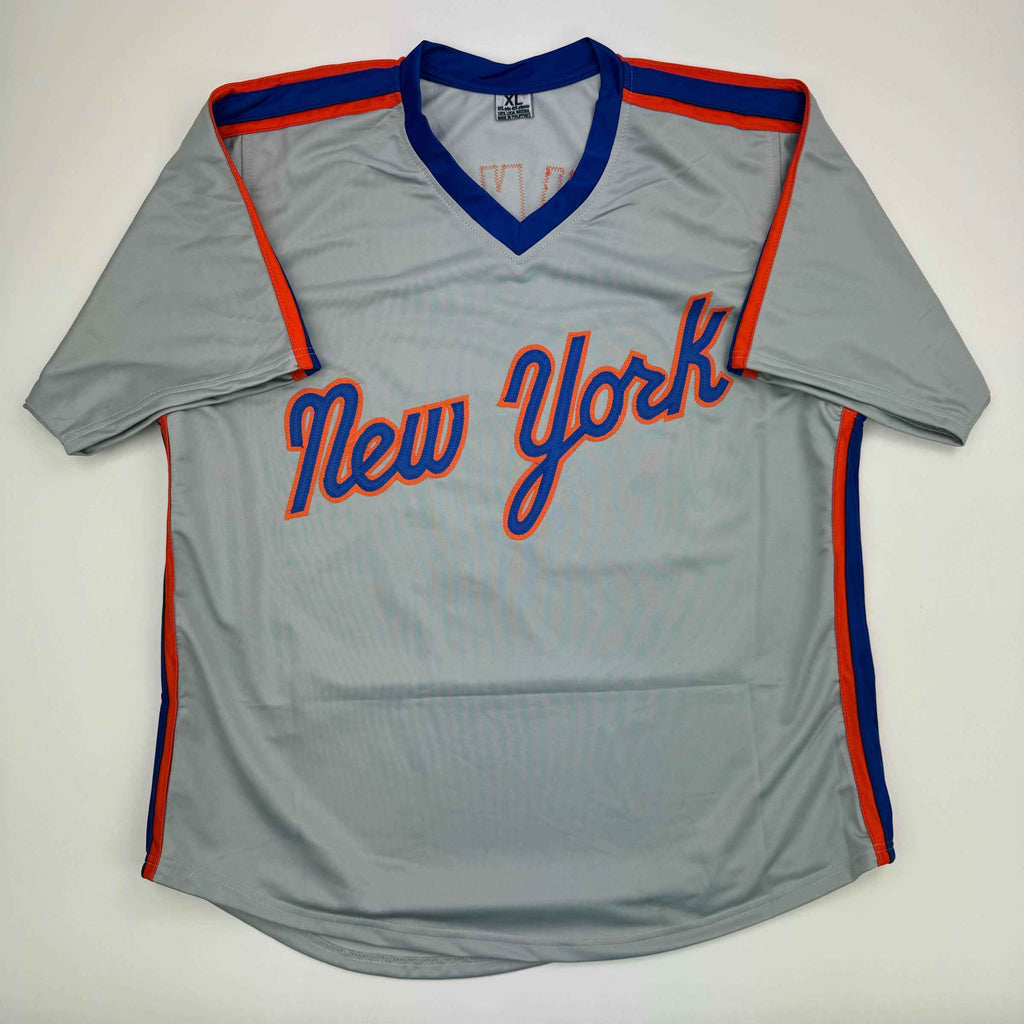Autographed/Signed Howard Johnson HOJO New York Grey Baseball Jersey JSA COA