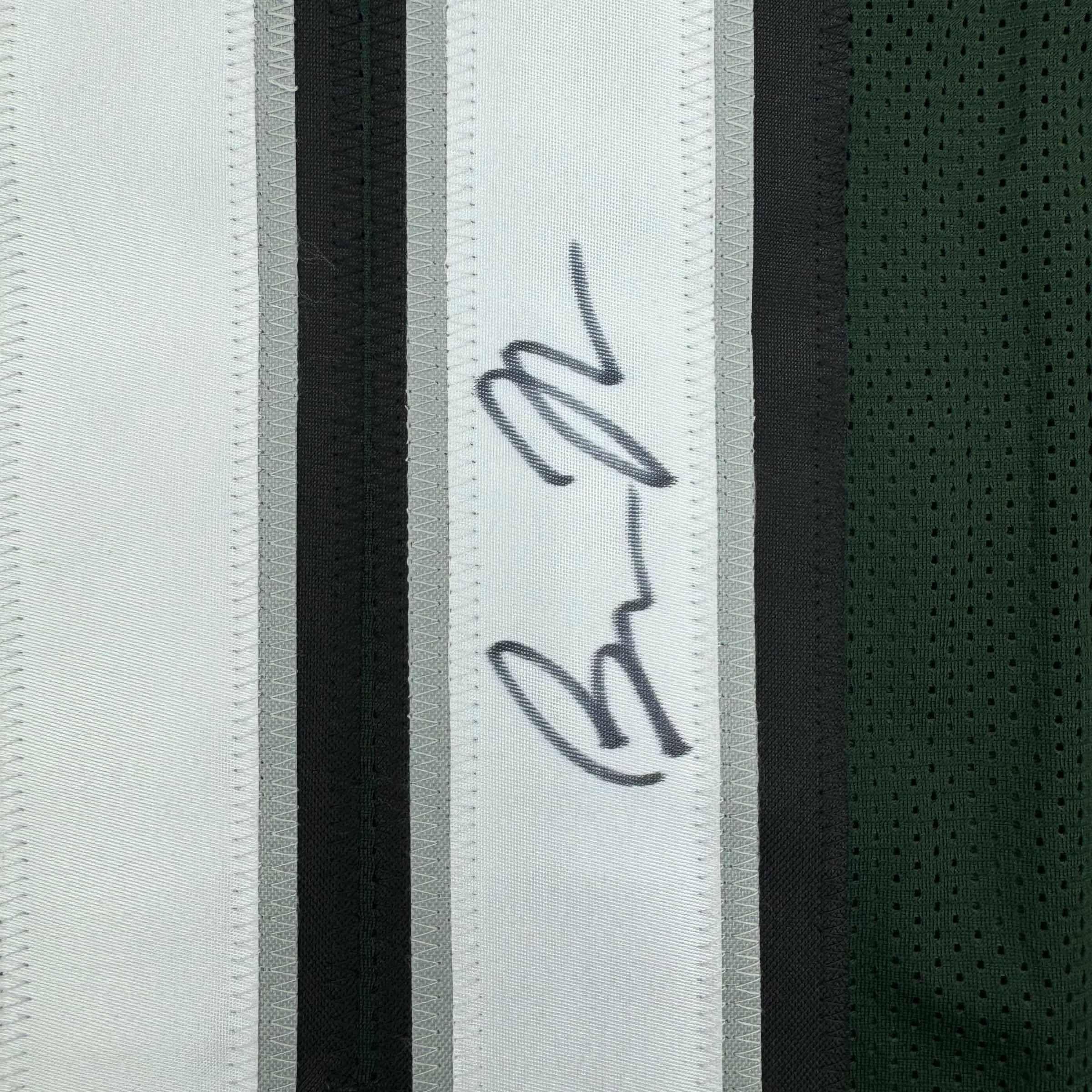 Framed Autographed/Signed Bryce Huff 35x39 Philadelphia Green Football Jersey JSA COA