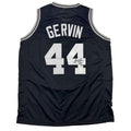 Autographed/Signed George Gervin San Antonio Black Basketball Jersey Beckett BAS COA