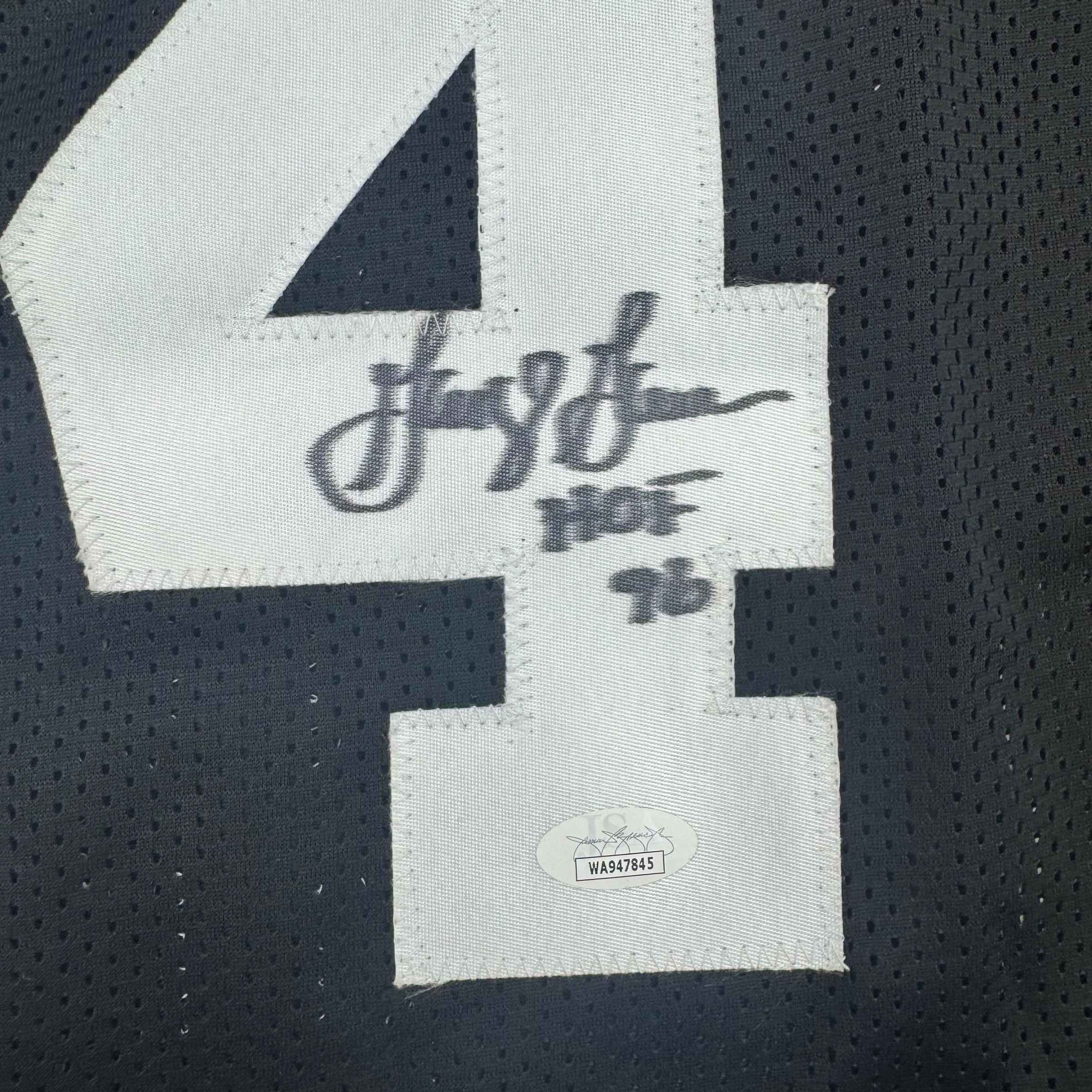 Autographed/Signed George Gervin San Antonio Black Basketball Jersey Beckett BAS COA