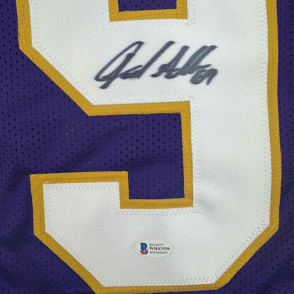 Autographed/Signed Jared Allen Minnesota Purple Football Jersey Beckett BAS COA