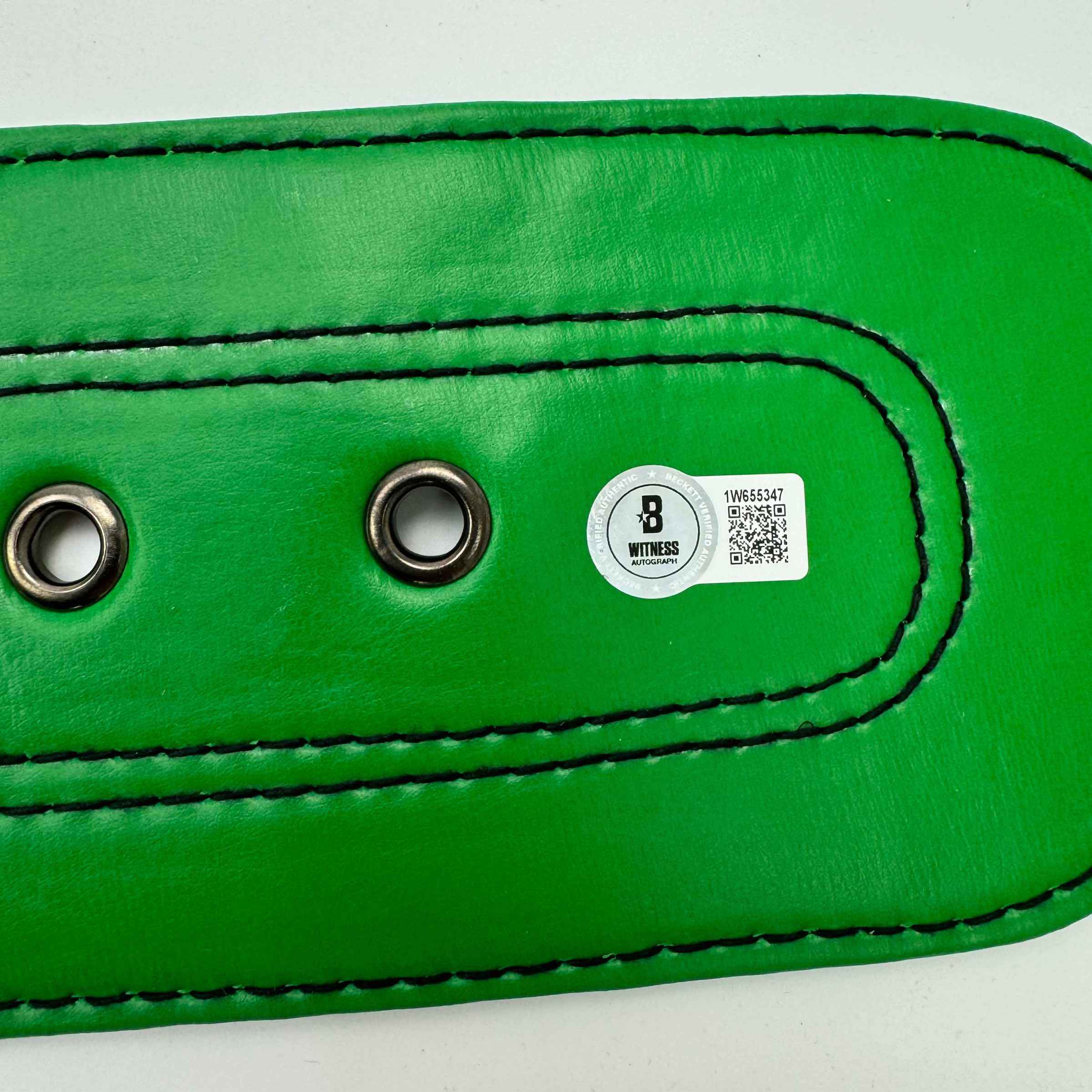 Autographed/Signed Oscar De La Hoya WBC Green Boxing Replica Championship Belt Beckett BAS COA