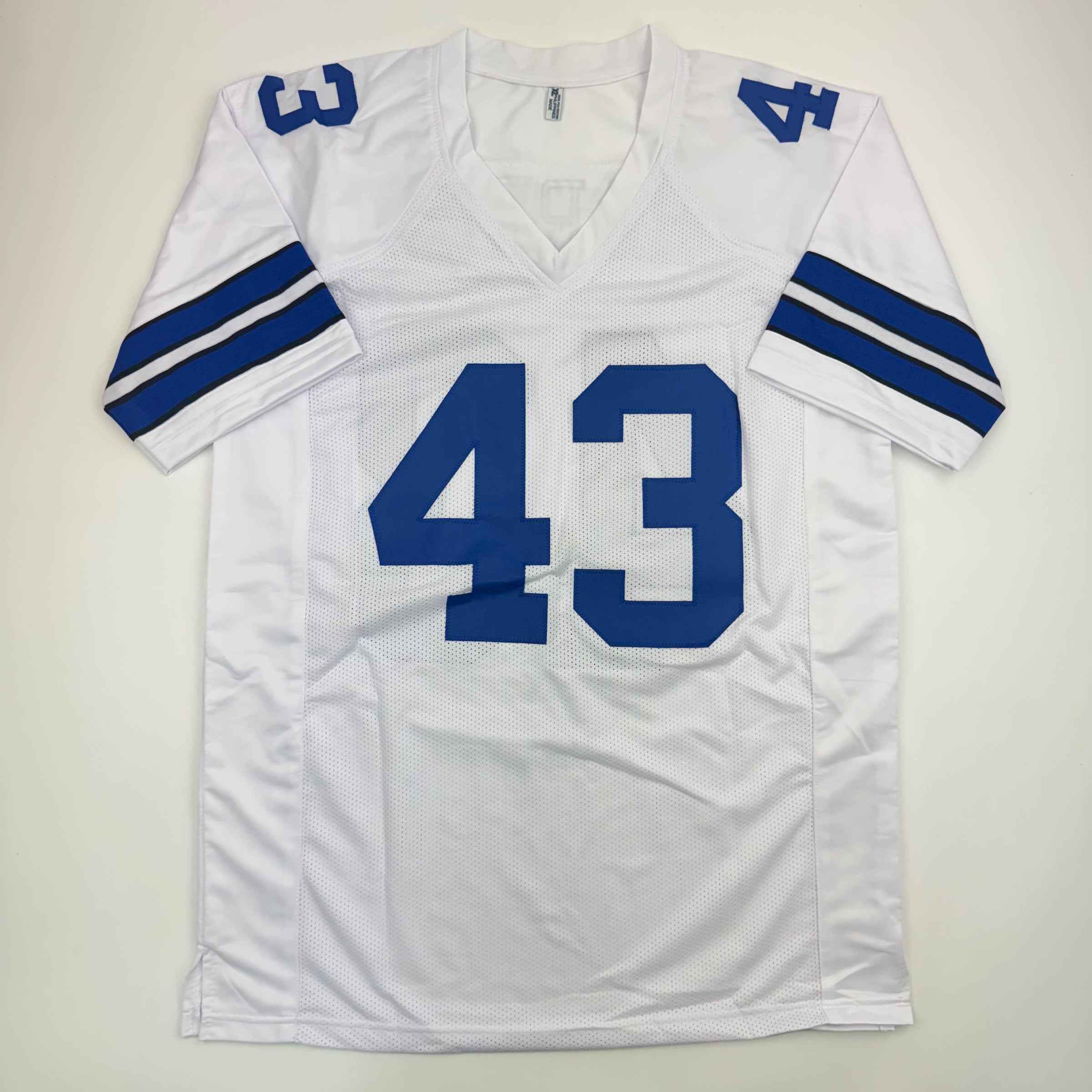Autographed/Signed Cliff Harris Dallas White Football Jersey Beckett BAS COA