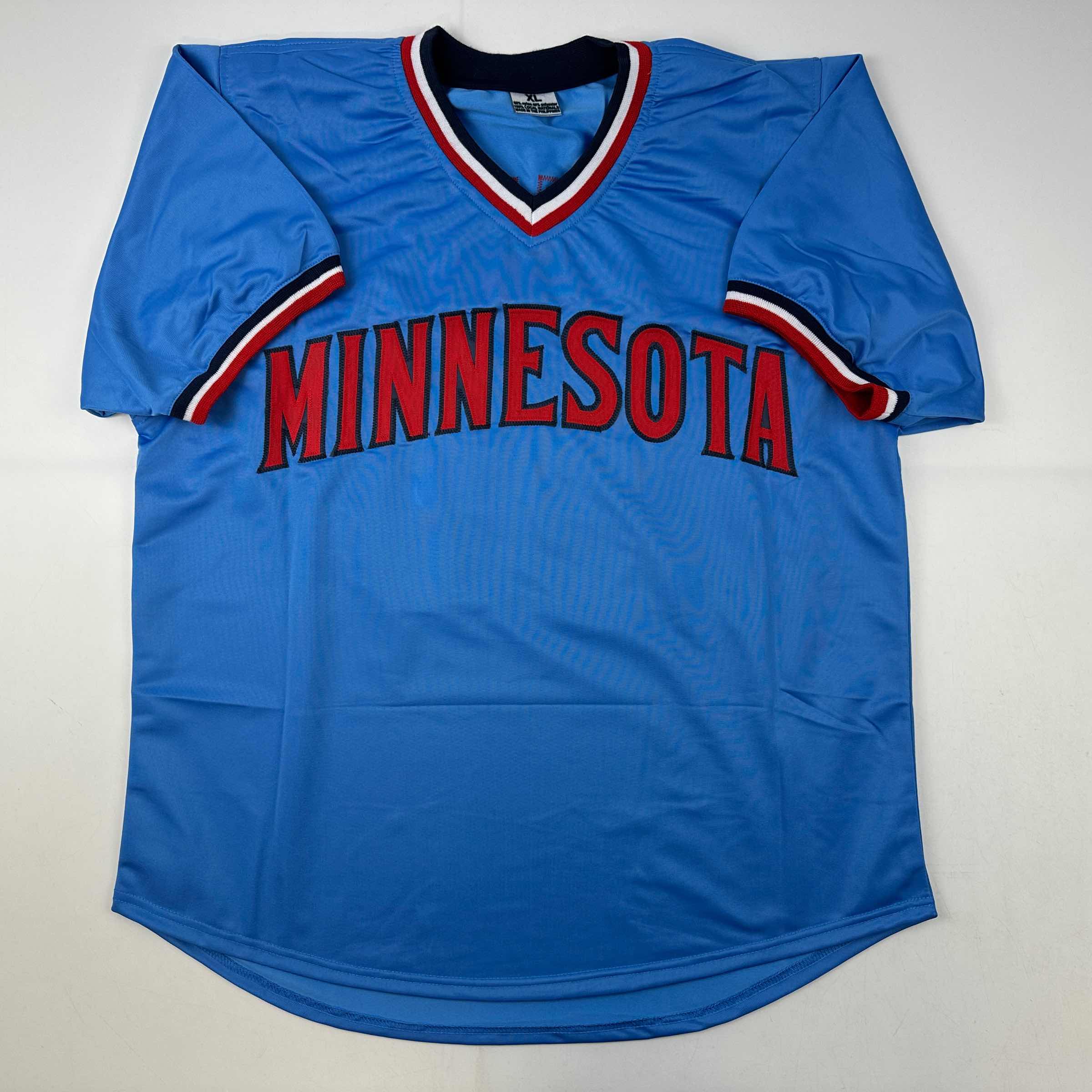 Autographed/Signed Jim Kaat Minnesota Light Blue Baseball Jersey Beckett BAS COA