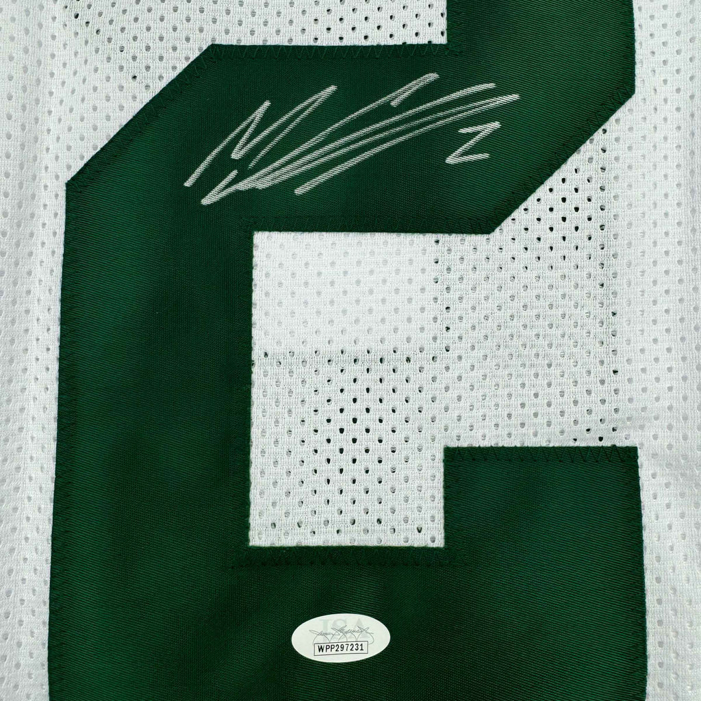 Framed Autographed/Signed Mason Crosby 35x39 Green Bay White Football Jersey JSA COA