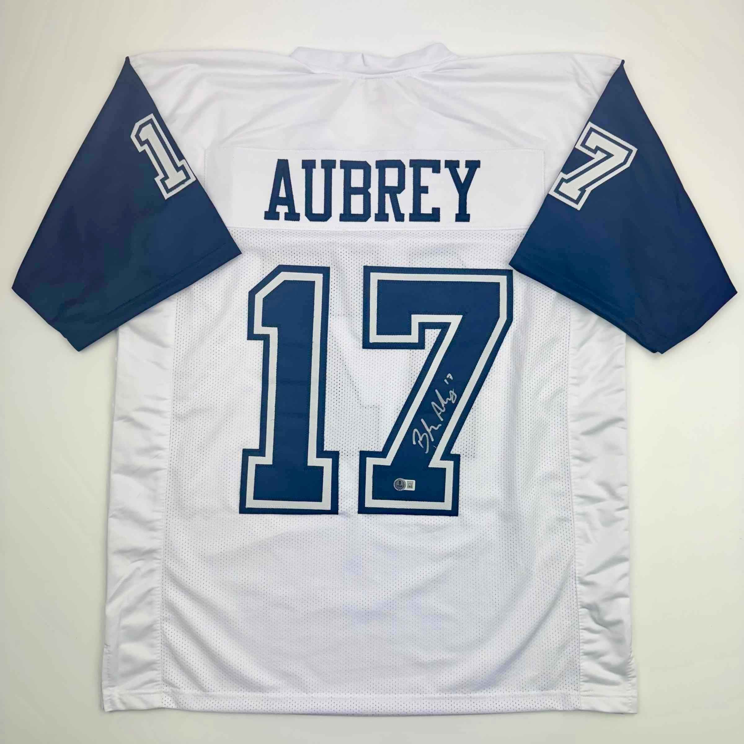 Autographed/Signed Brandon Aubrey Dallas Color Rush Football Jersey Beckett BAS COA