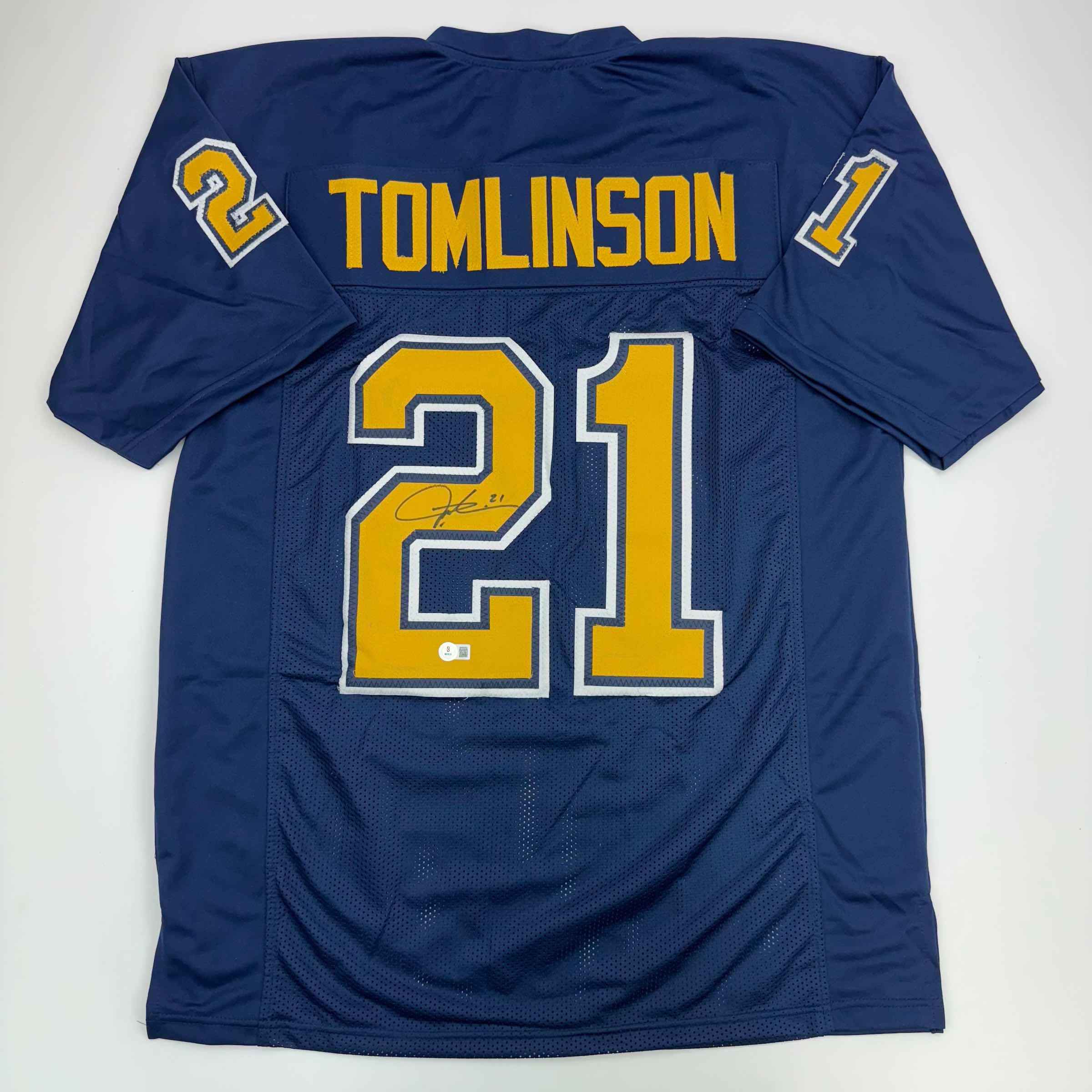 Autographed/Signed LaDainian Tomlinson San Diego Blue Color Rush Football Jersey Beckett BAS COA