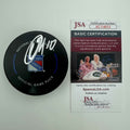 Autographed/Signed Artemi Panarin New York Rangers Logo Hockey Puck JSA COA