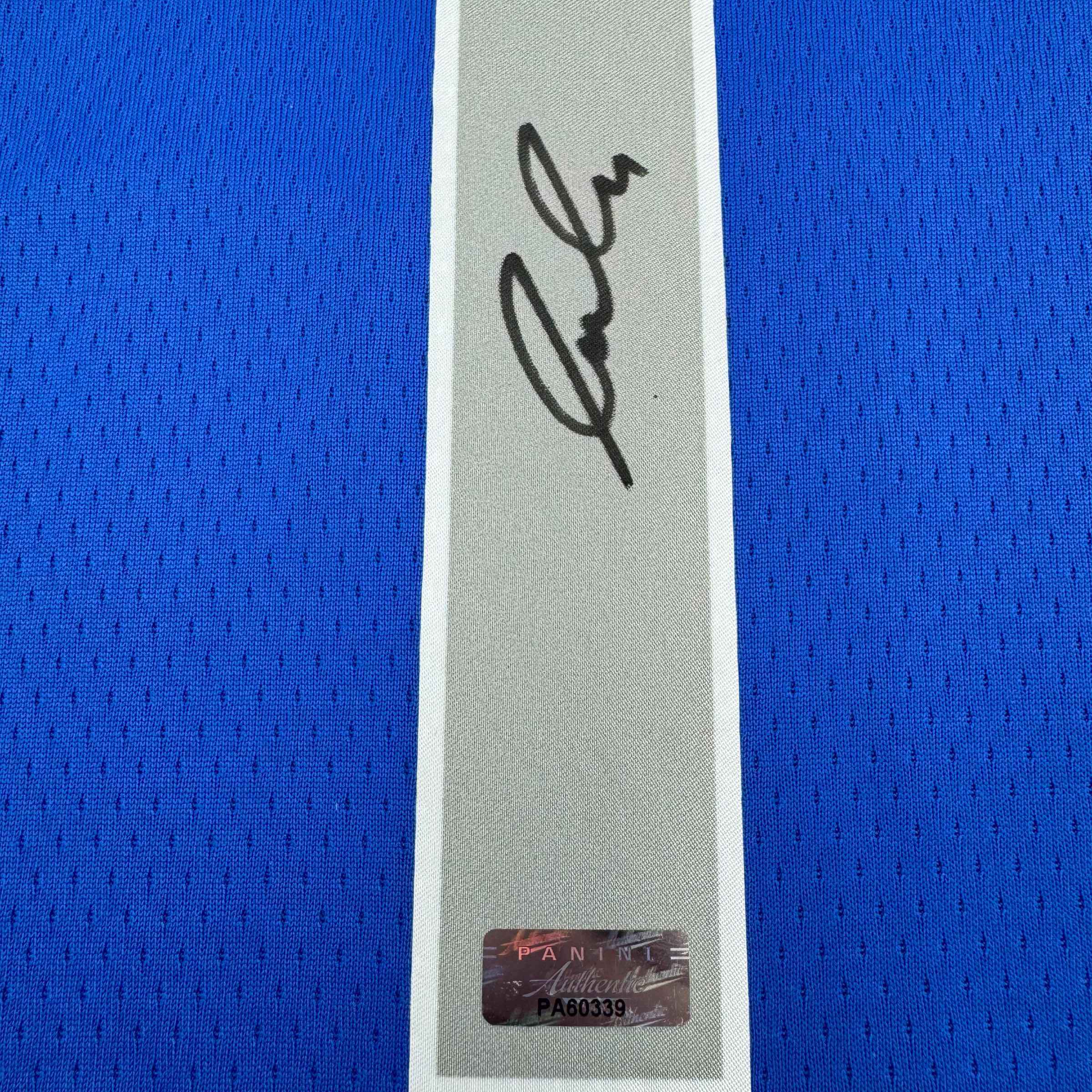 Autographed/Signed Luka Doncic Dallas Mavericks Blue Authentic Basketball Jersey Panini COA