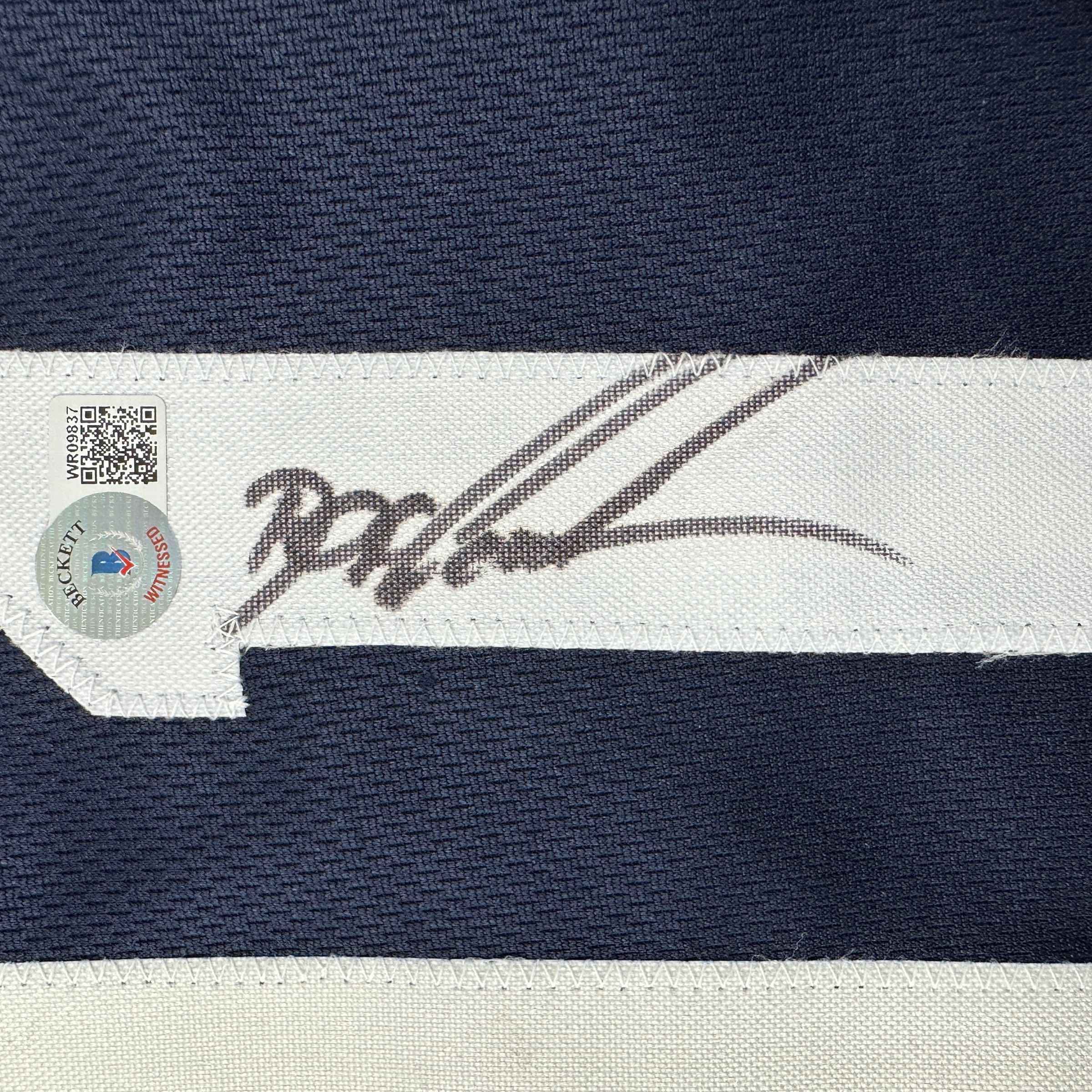 Autographed/Signed Dwight Doc Gooden New York Blue Baseball Jersey Beckett BAS COA