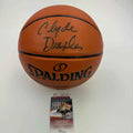 Autographed/Signed Clyde Drexler Full Size Spalding Basketball JSA COA