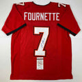 Autographed/Signed Leonard Fournette Tampa Bay Red Football Jersey JSA COA