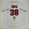 Autographed/Signed Steven Kwan Cleveland White Baseball Jersey JSA COA