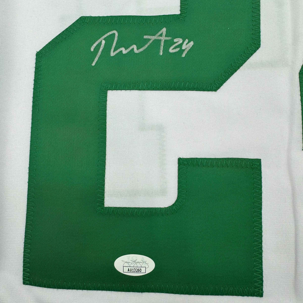 Framed Autographed/Signed Roope Hintz 35x39 Dallas White Hockey Jersey JSA COA