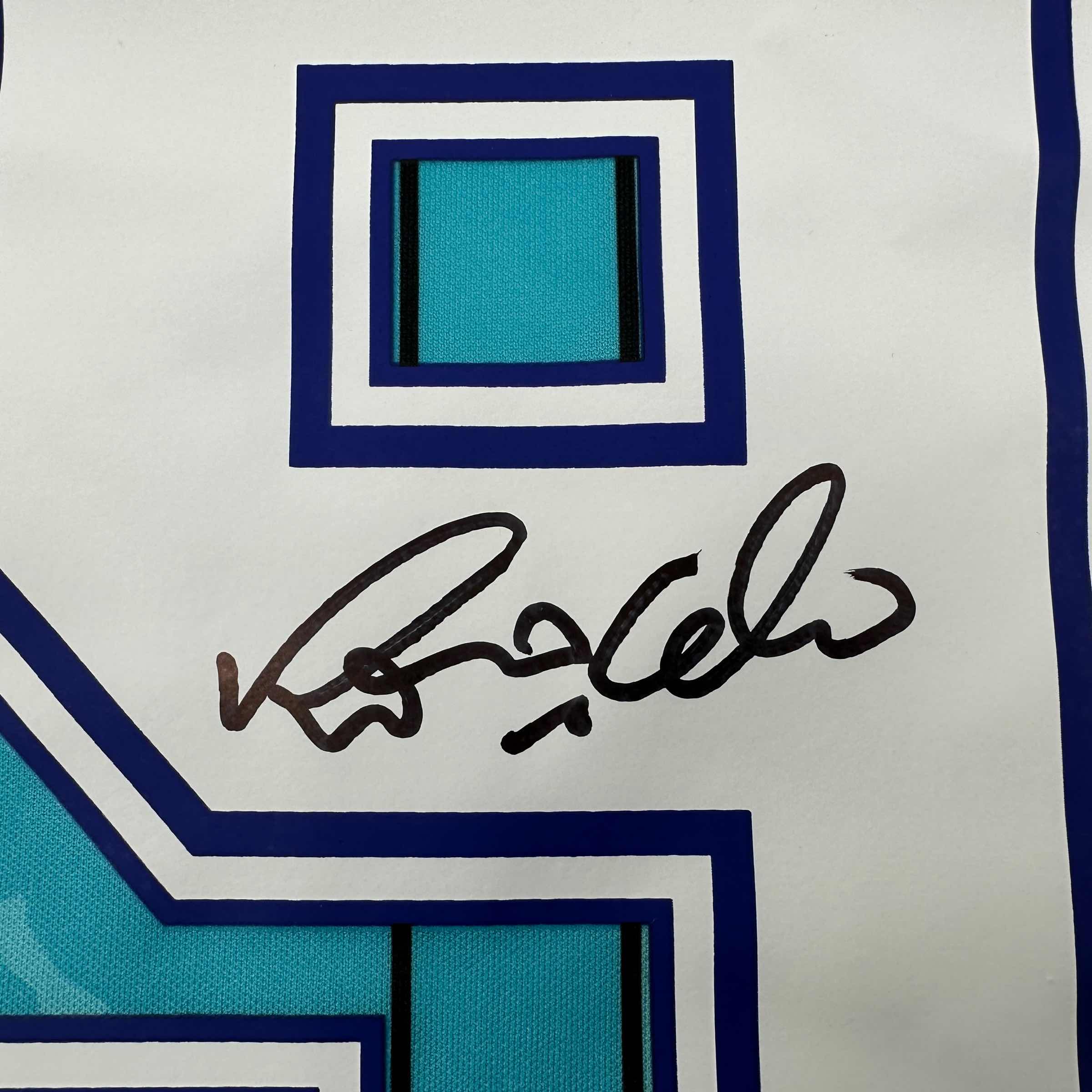 Autographed/Signed Ronaldo Nazario FC Barcelona 1996-97 Teal Soccer Jersey Beckett BAS COA