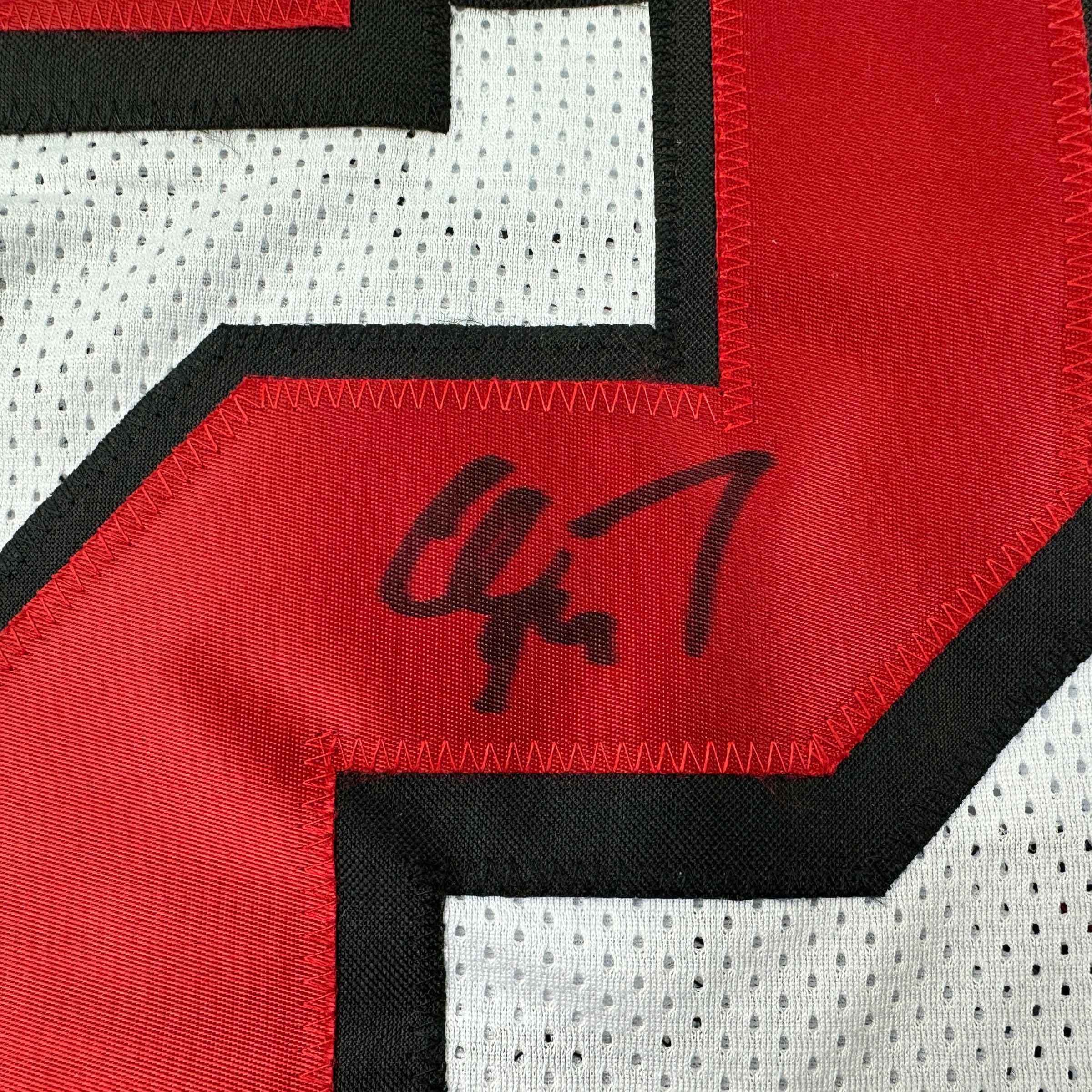 Autographed/Signed Christian McCaffrey San Francisco White Alternate Football Jersey JSA COA