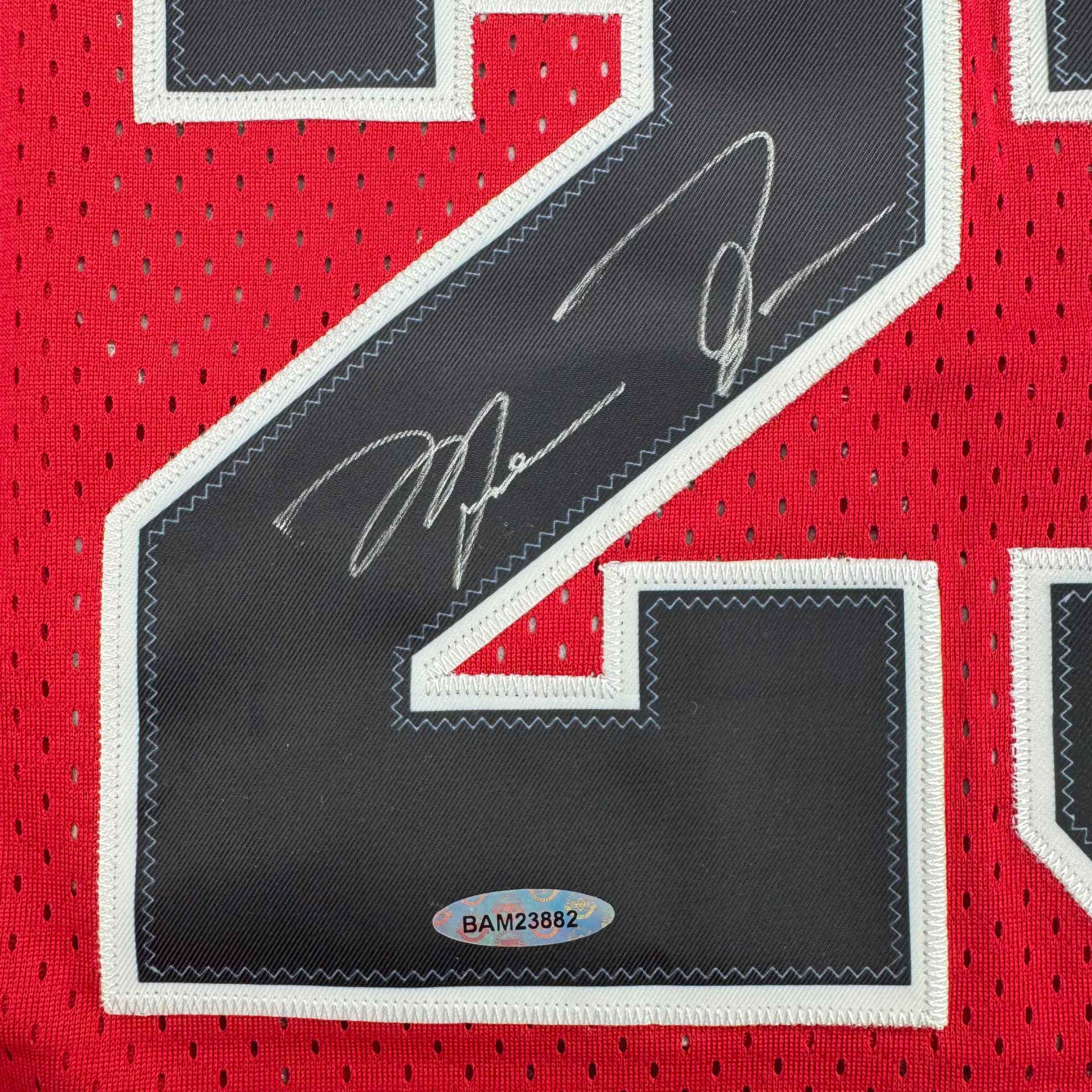 Autographed/Signed Michael Jordan Chicago Red Basketball Jersey Upper Deck UDA COA