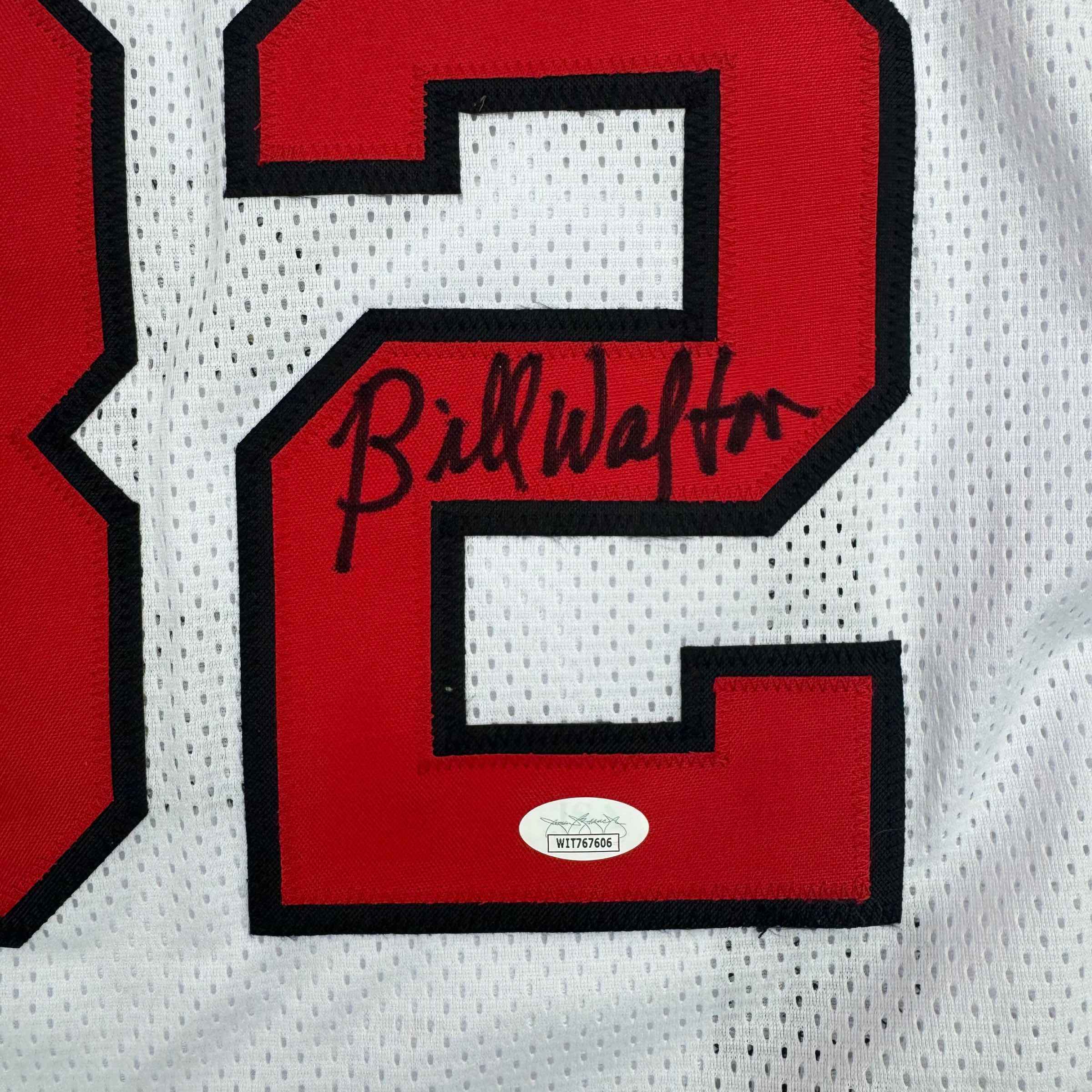 Autographed/Signed Bill Walton Portland White Basketball Jersey JSA COA