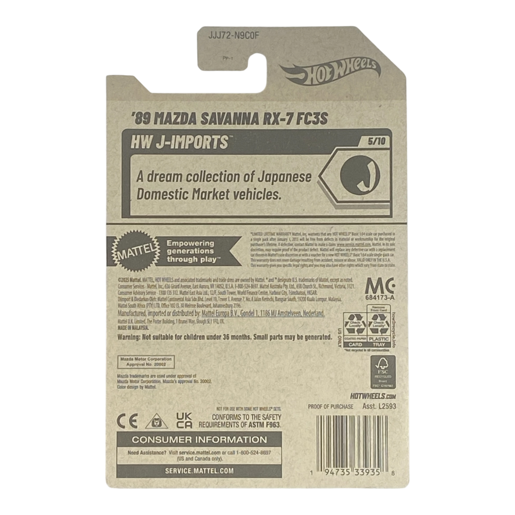 Hot Wheels '89 Mazda Savanna RX-7 FC3S - HW J-Imports Series 5/10