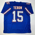 Autographed/Signed Tim Tebow Florida Blue College Football Jersey Beckett BAS COA