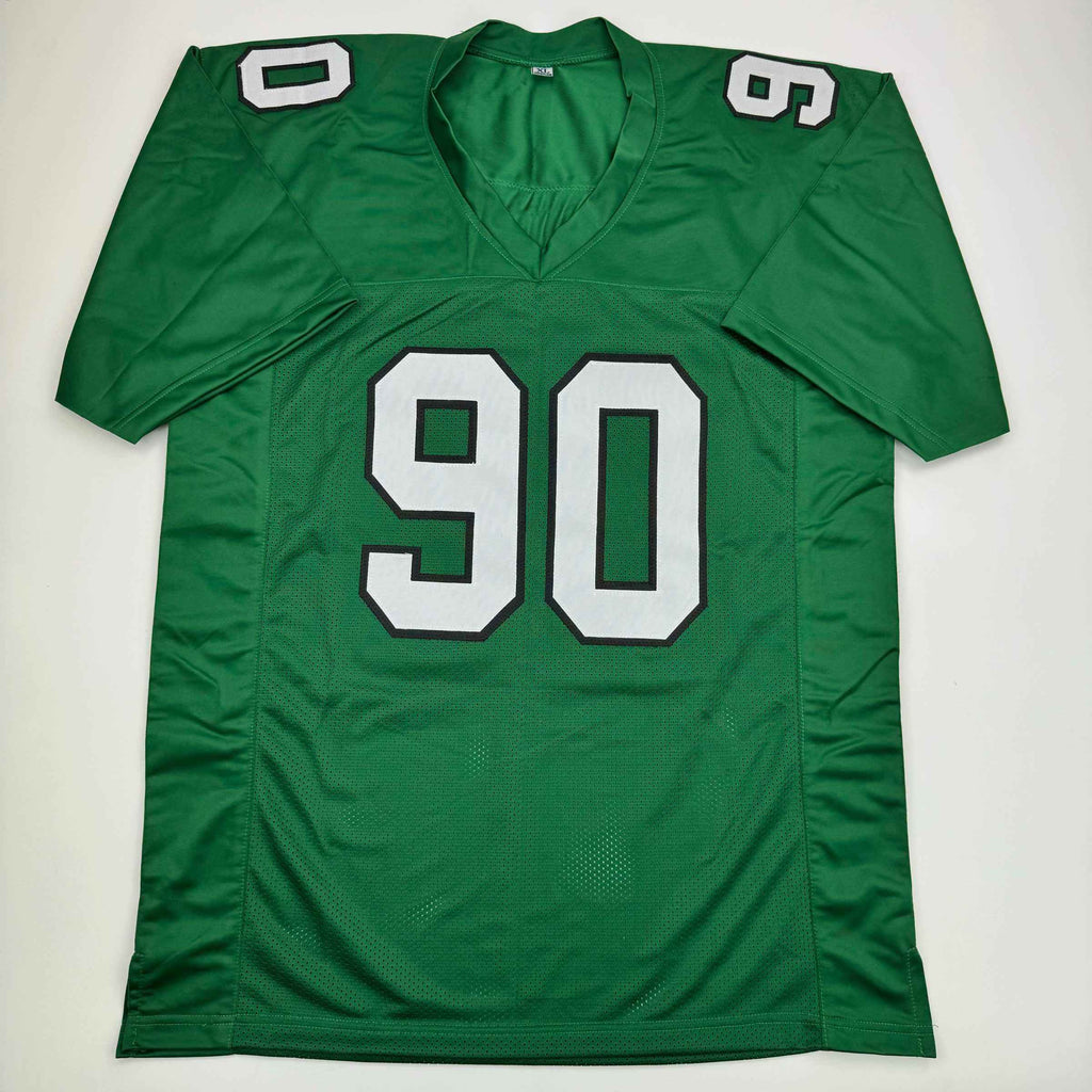 Autographed/Signed Jordan Davis Philadelphia Kelly Green Football Jersey Beckett BAS COA