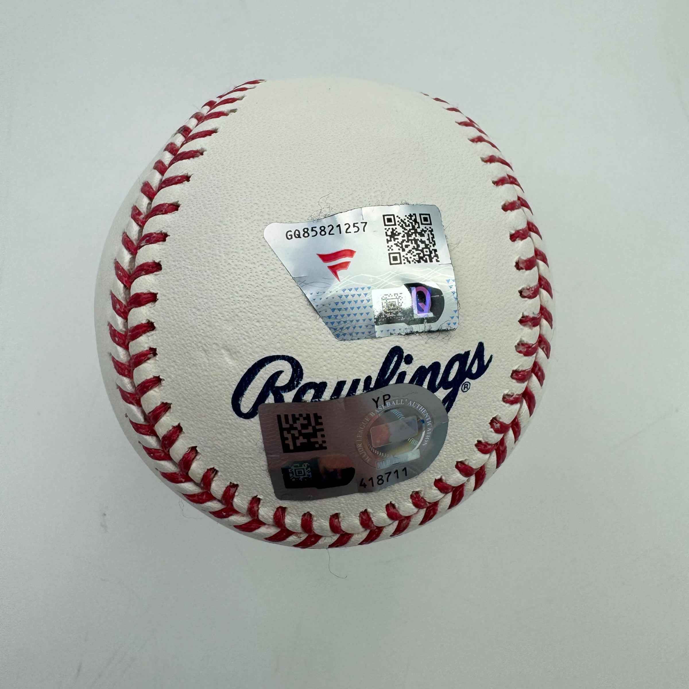 Autographed/Signed Tanner Bibee Rawlings Official Major League Baseball ROML Fanatics COA
