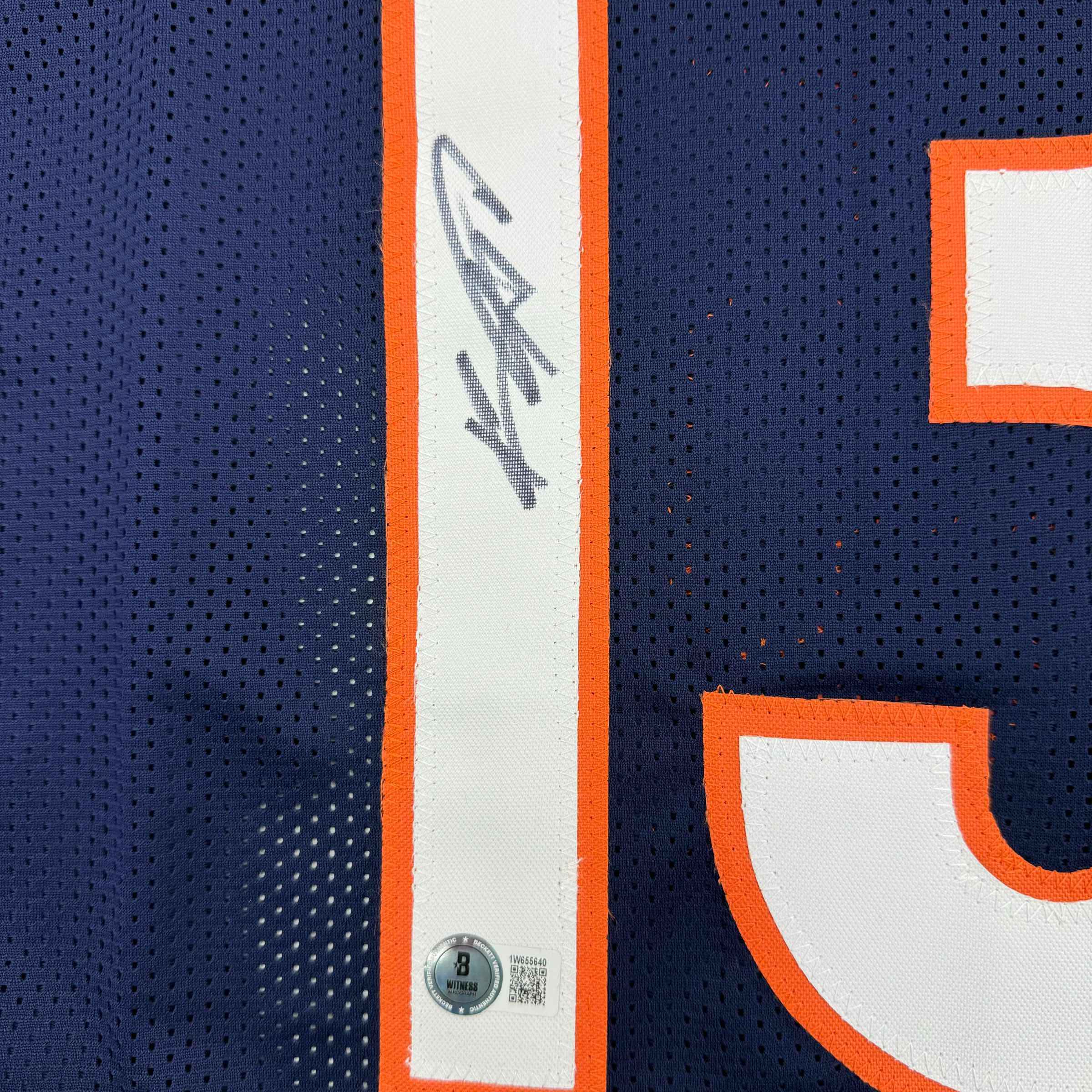 Framed Autographed/Signed Keenan Allen 35x39 Chicago Blue Football Jersey Beckett BAS COA
