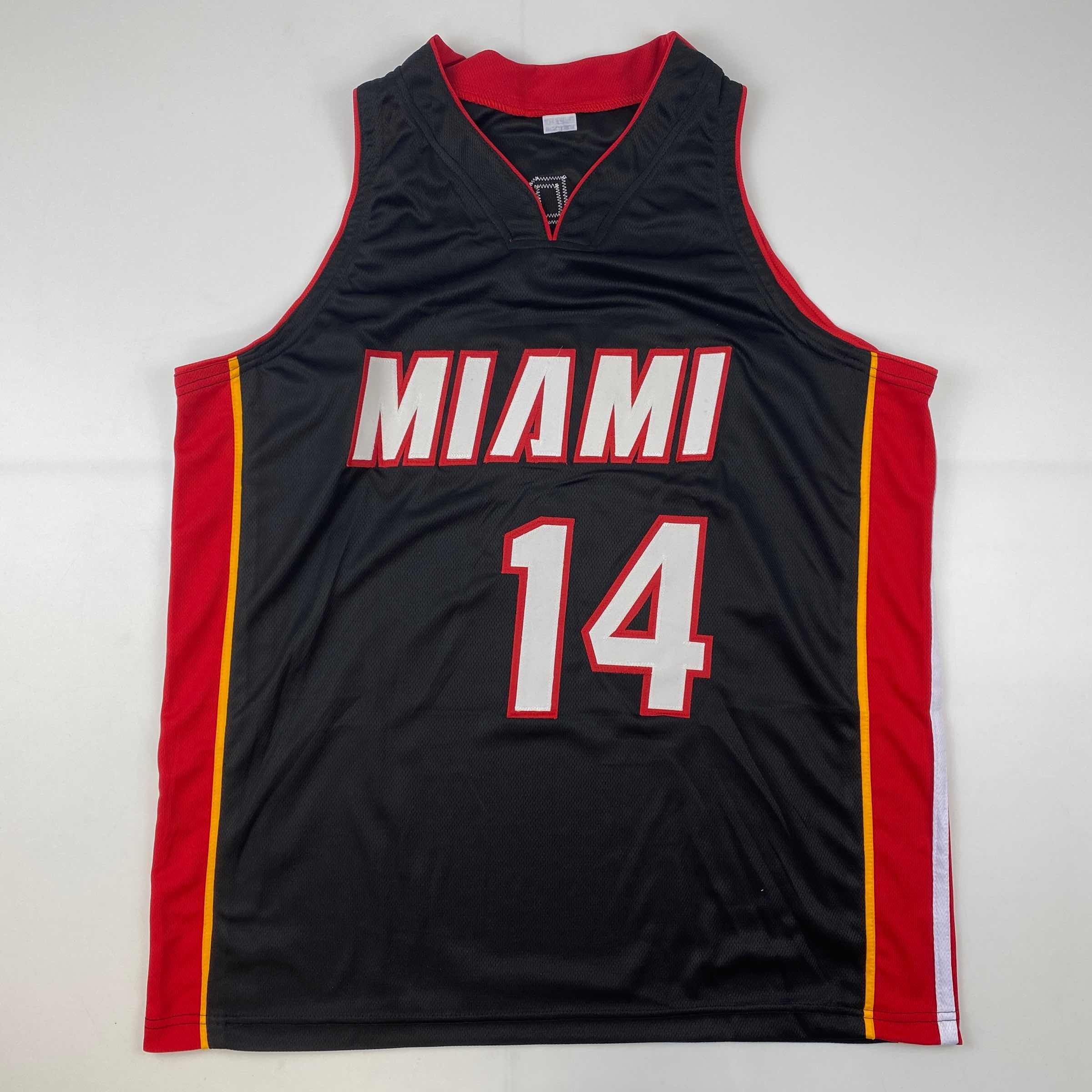 Autographed/Signed Tyler Herro Miami Black Basketball Jersey JSA COA