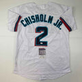 Autographed/Signed Jazz Chisholm Jr. Miami White Baseball Jersey JSA COA
