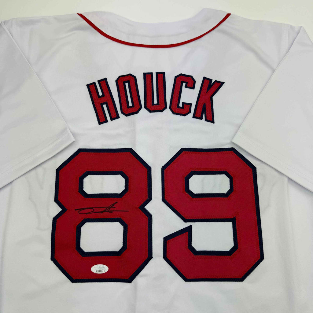 Autographed/Signed Tanner Houck Boston White Baseball Jersey JSA COA