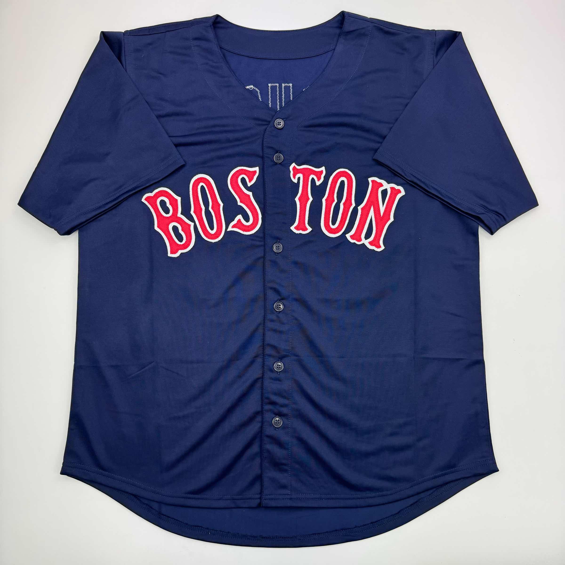 Autographed/Signed Tanner Houck Boston Blue Baseball Jersey JSA COA
