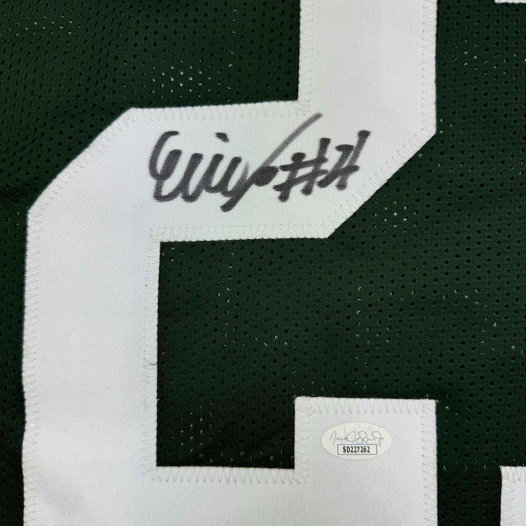 Framed Autographed/Signed Eric Stokes 35x39 Green Bay Green Football Jersey JSA COA