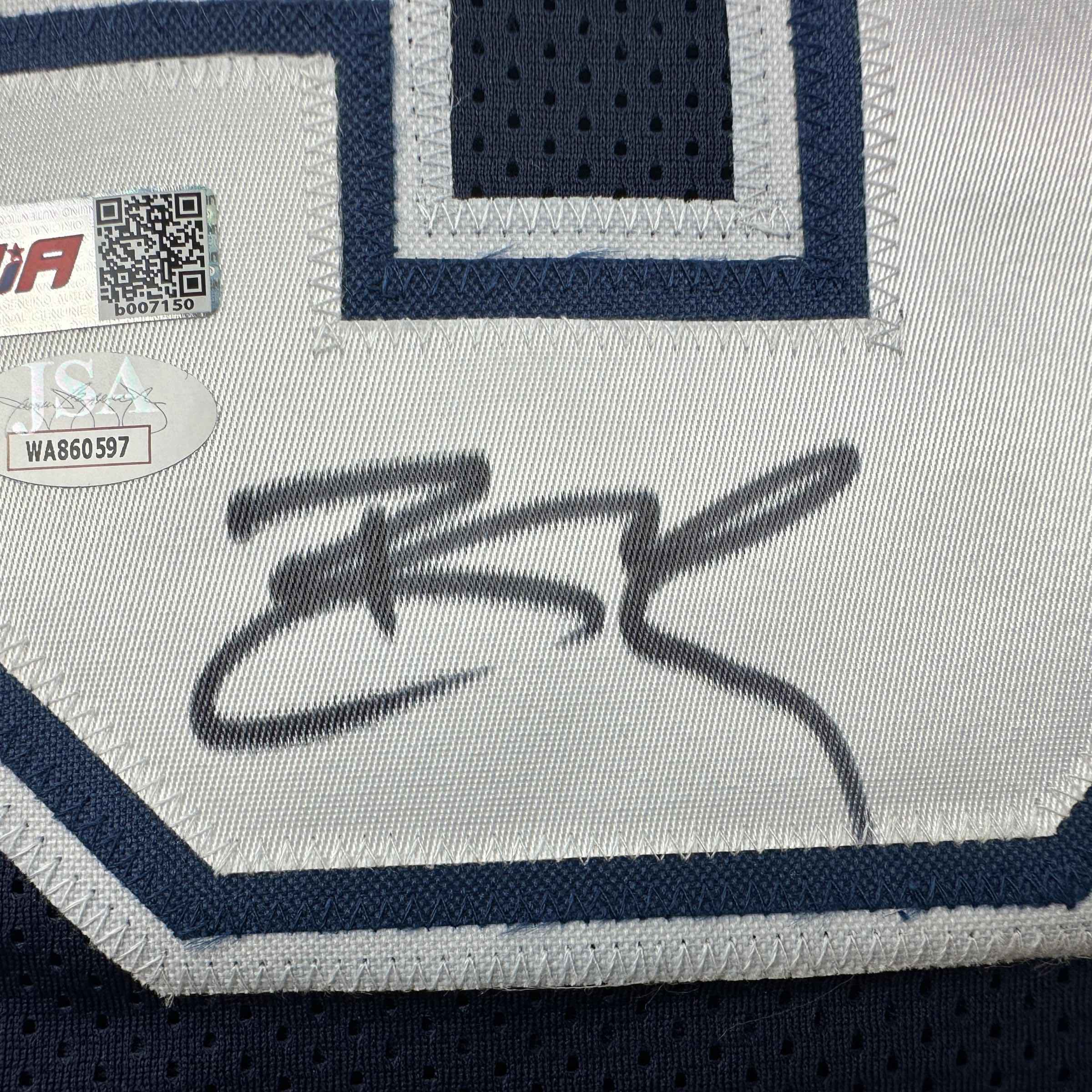 Autographed/Signed Brandin Cooks Dallas Blue Football Jersey JSA COA