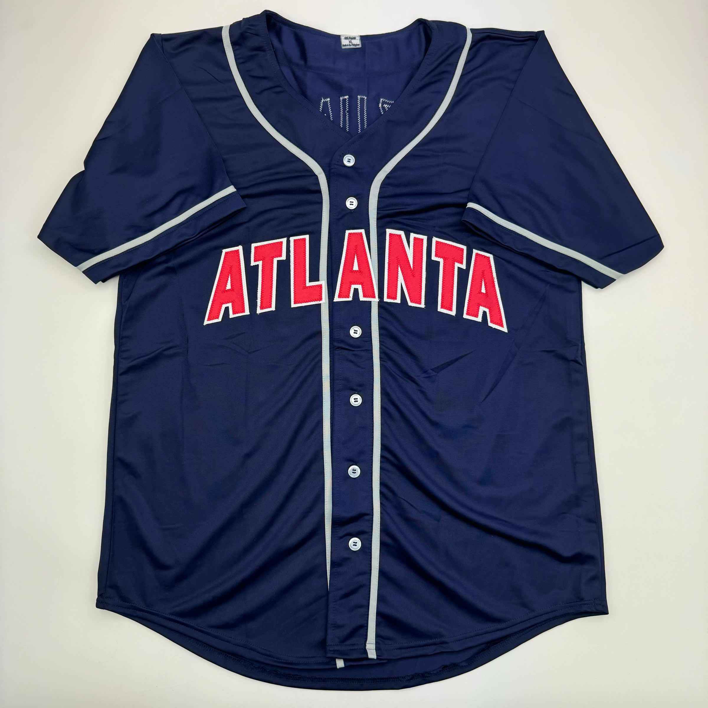 Autographed/Signed Marcell Ozuna Atlanta Blue Baseball Jersey Beckett BAS COA