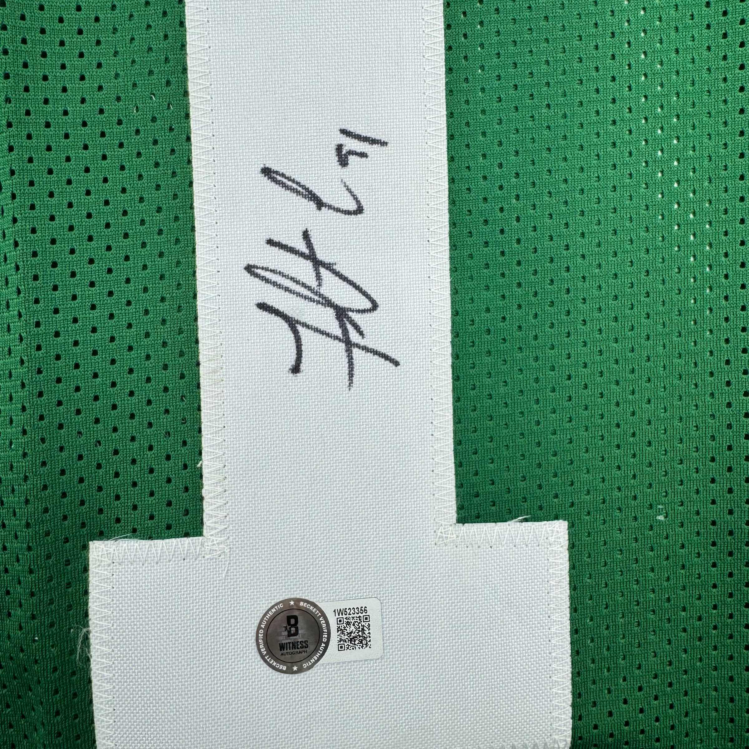 Autographed/Signed Fletcher Cox Philadelphia Kelly Green Football Jersey Beckett BAS COA
