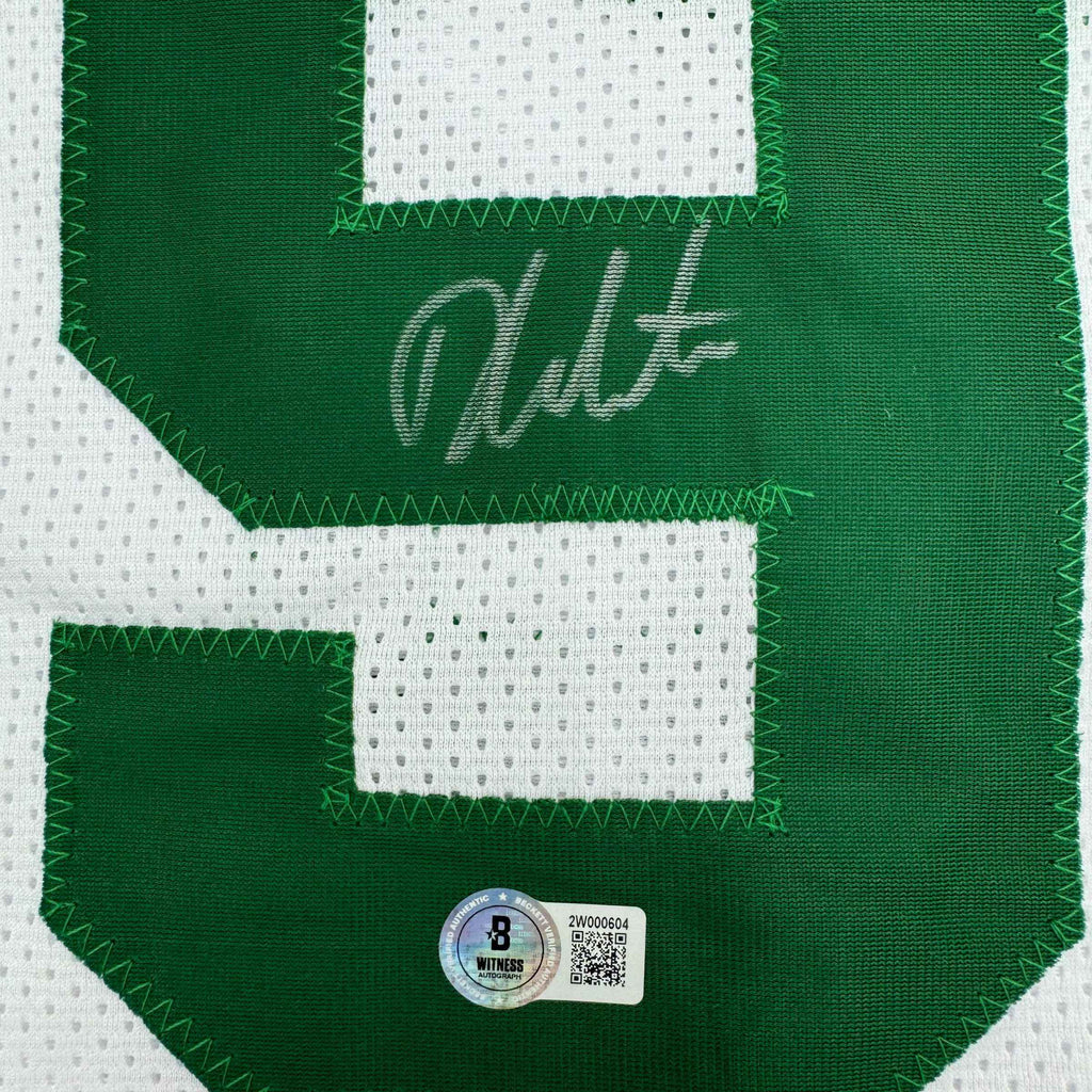 Autographed/Signed Derrick White Boston White Basketball Jersey Beckett BAS COA