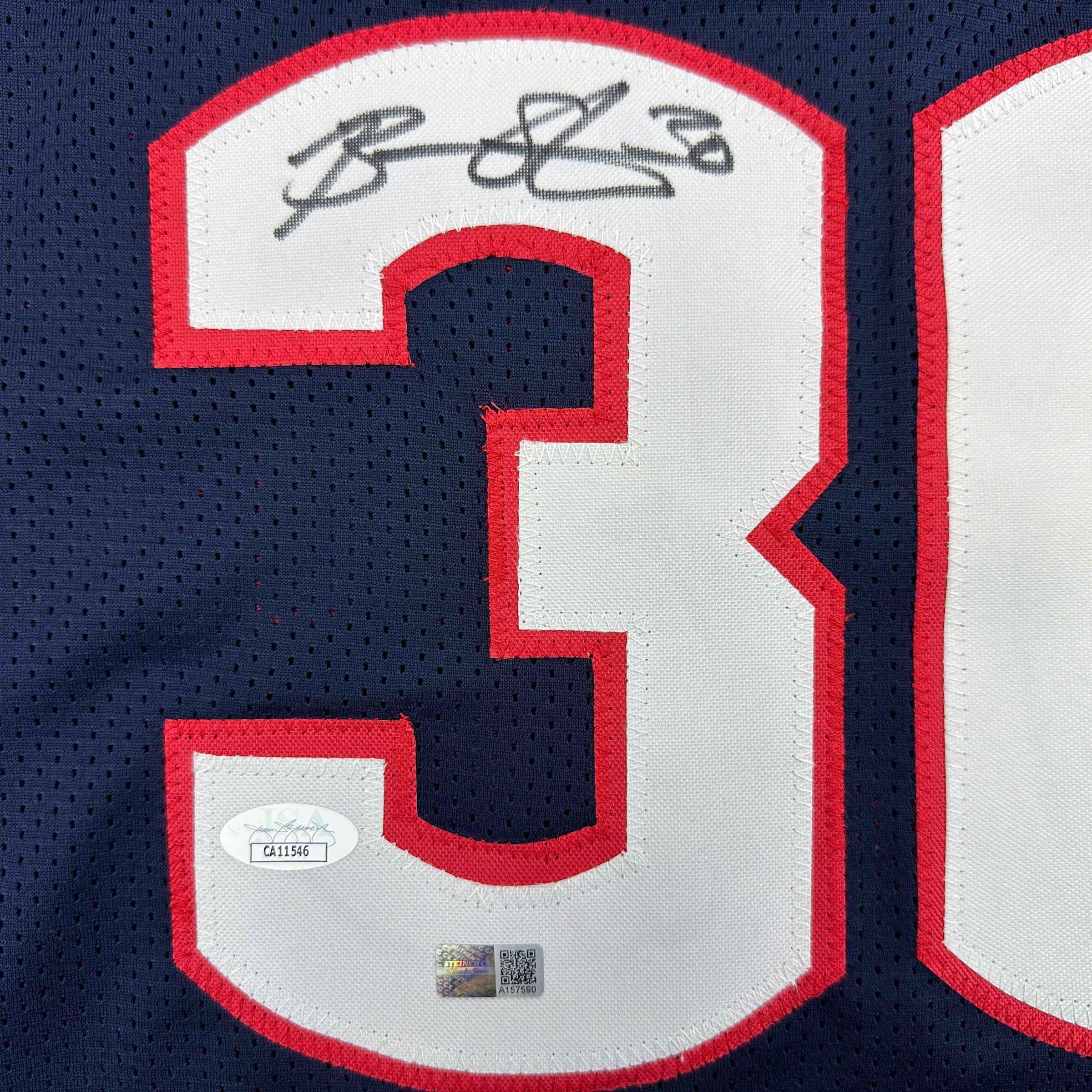 Autographed/Signed Breanna Stewart UConn Connecticut Blue College Basketball Jersey JSA COA