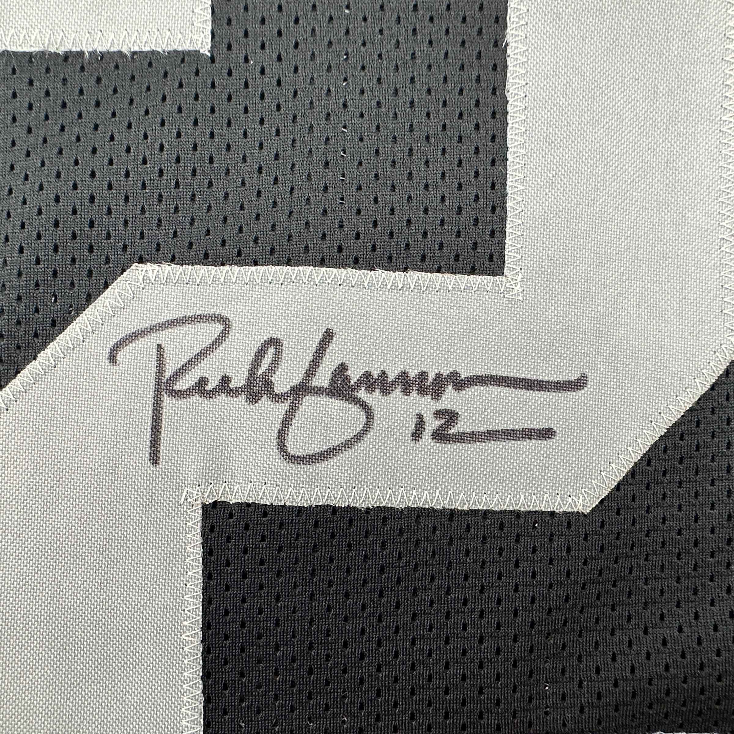 Framed Autographed/Signed Rich Gannon 35x39 Oakland Las Vegas Black Football Jersey JSA COA
