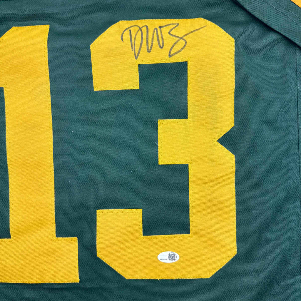 Autographed/Signed Dontayvion Wicks Green Bay Color Rush Football Jersey JSA COA