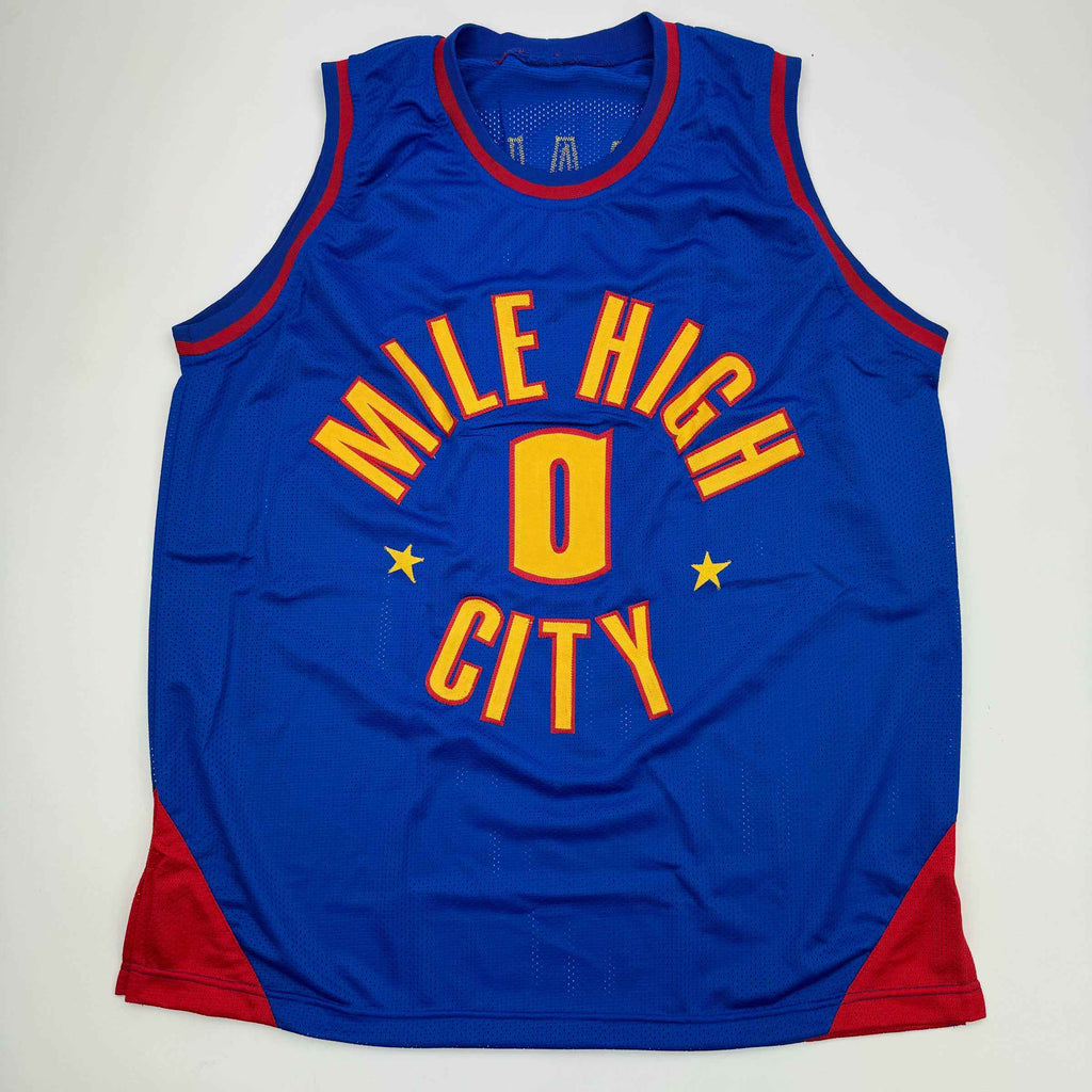 Autographed/Signed Christian Braun Denver Royal Blue Basketball Jersey JSA COA