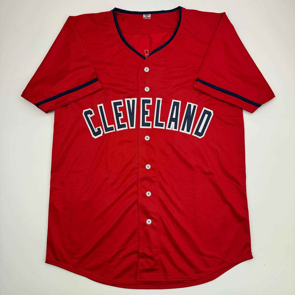 Autographed/Signed Jose Ramirez Cleveland Red Baseball Jersey JSA COA