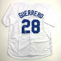 Autographed/Signed Pedro Guerrero Los Angeles LA White Baseball Jersey Beckett BAS COA