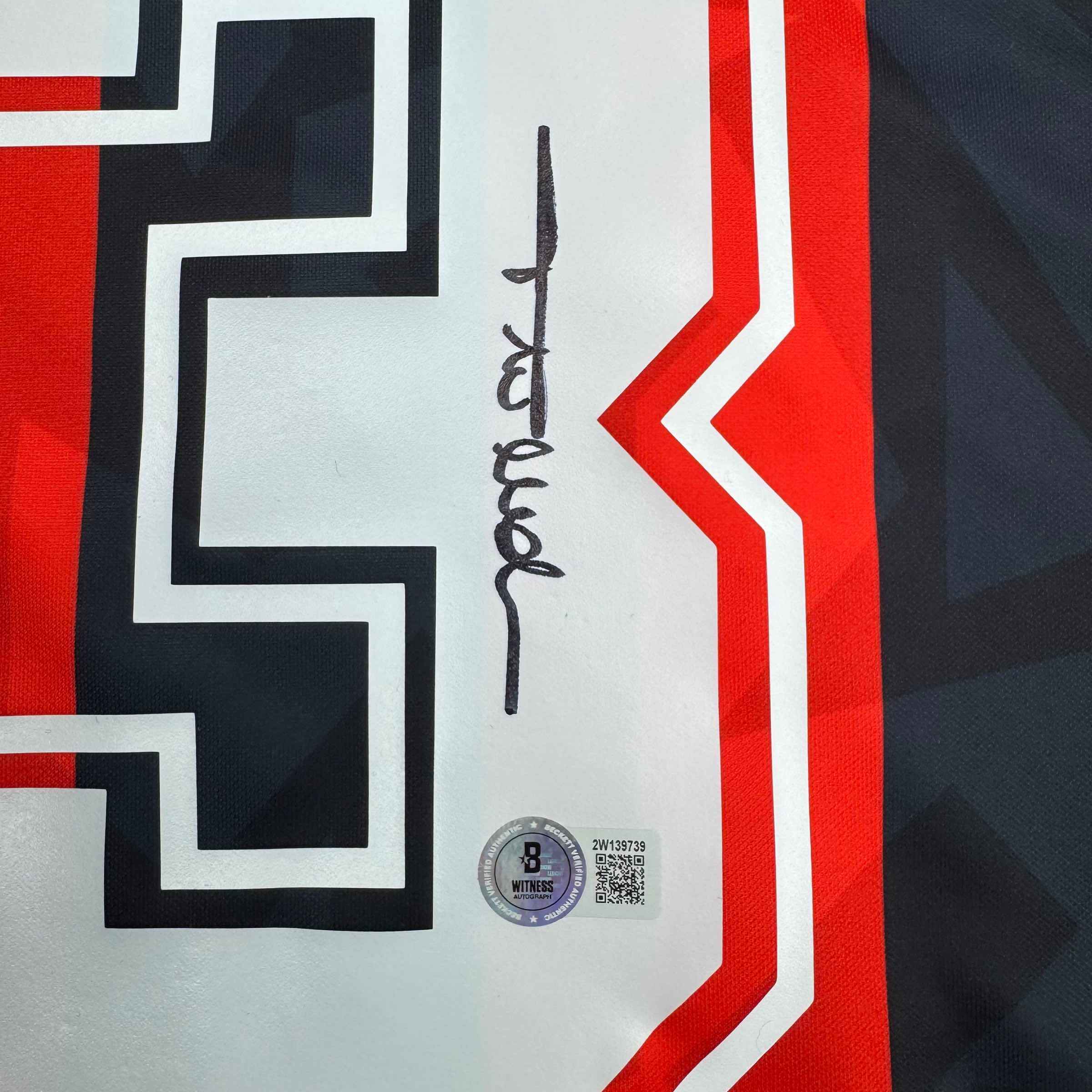 Autographed/Signed Paolo Maldini AC Milan Black/Red Soccer Futbol Jersey Beckett BAS COA