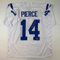 Autographed/Signed Alec Pierce Indianapolis White Football Jersey Beckett BAS COA