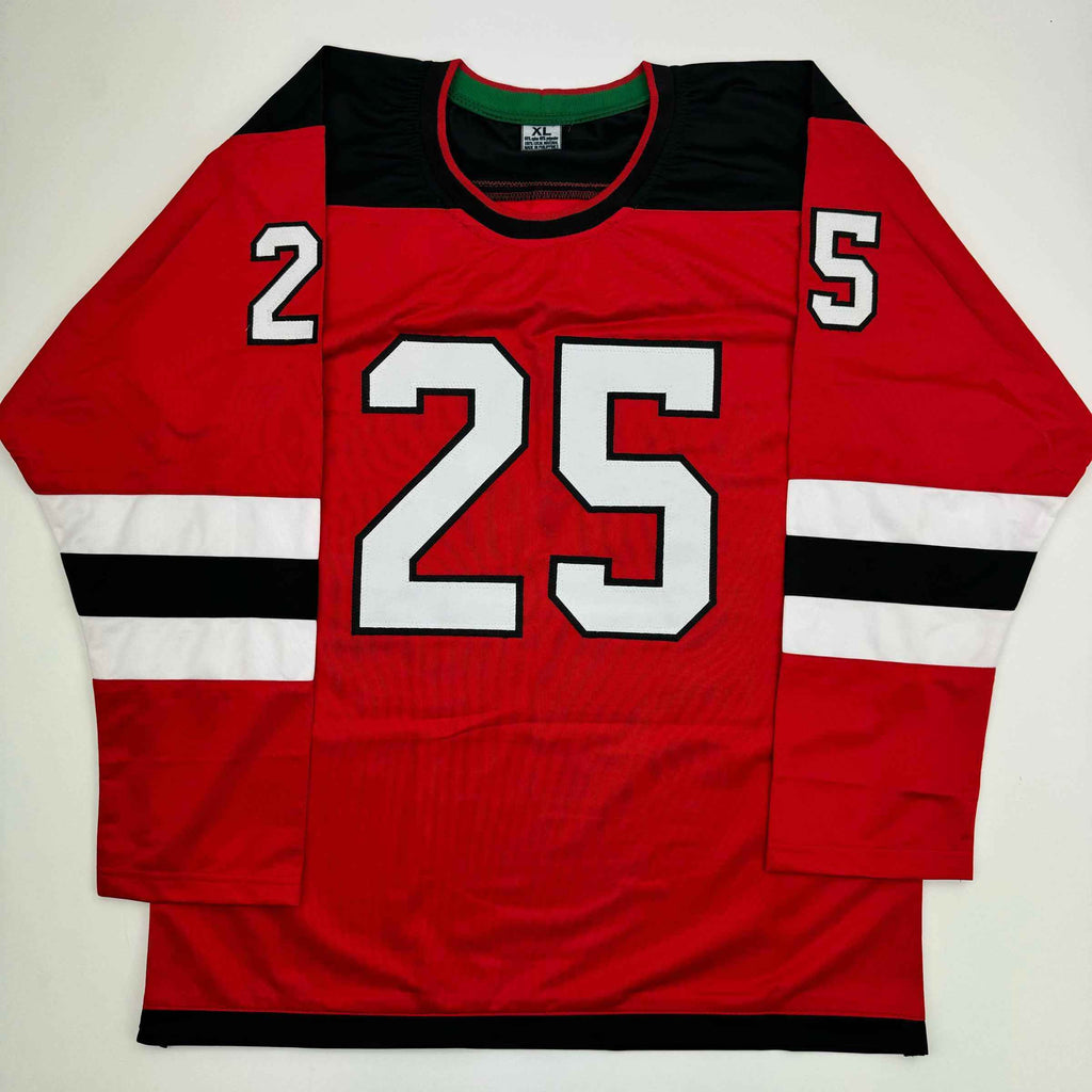 Autographed/Signed Jacob Markstrom New Jersey Red Hockey Jersey JSA COA