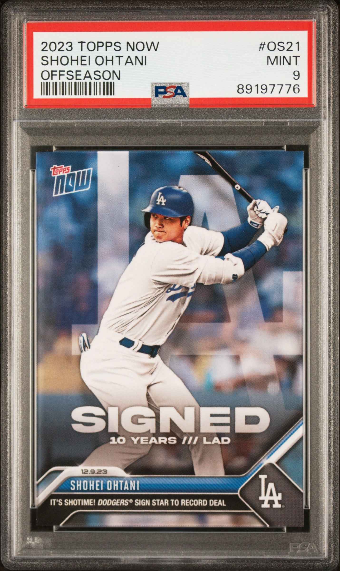 Graded 2023 Topps Now Shohei Ohtani #OS21 Offseason Baseball Card PSA 9 Mint