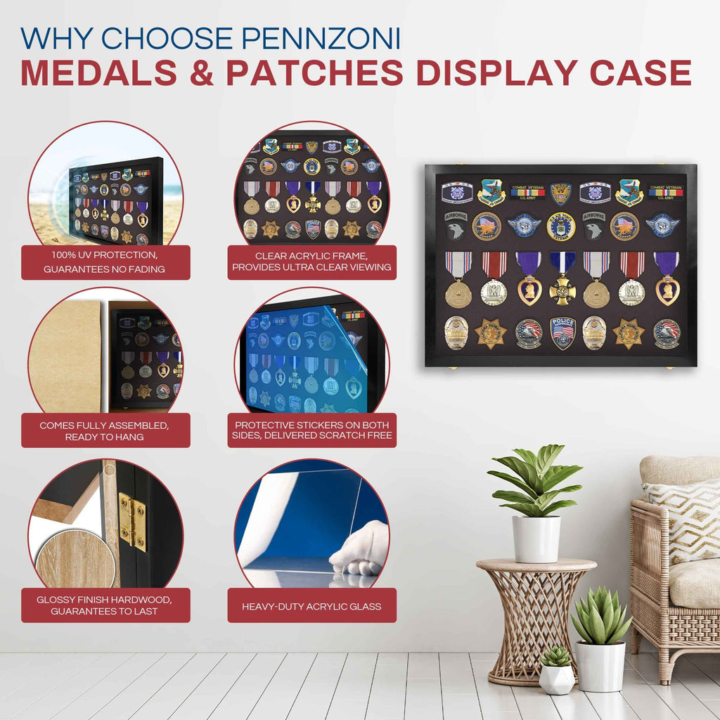 Medal Display Case - Award Display - Patches Display - Medium