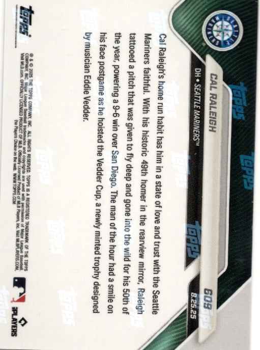 2025 Topps Now Cal Raleigh #609 Gold Foil /50 Seattle Mariners Baseball Card